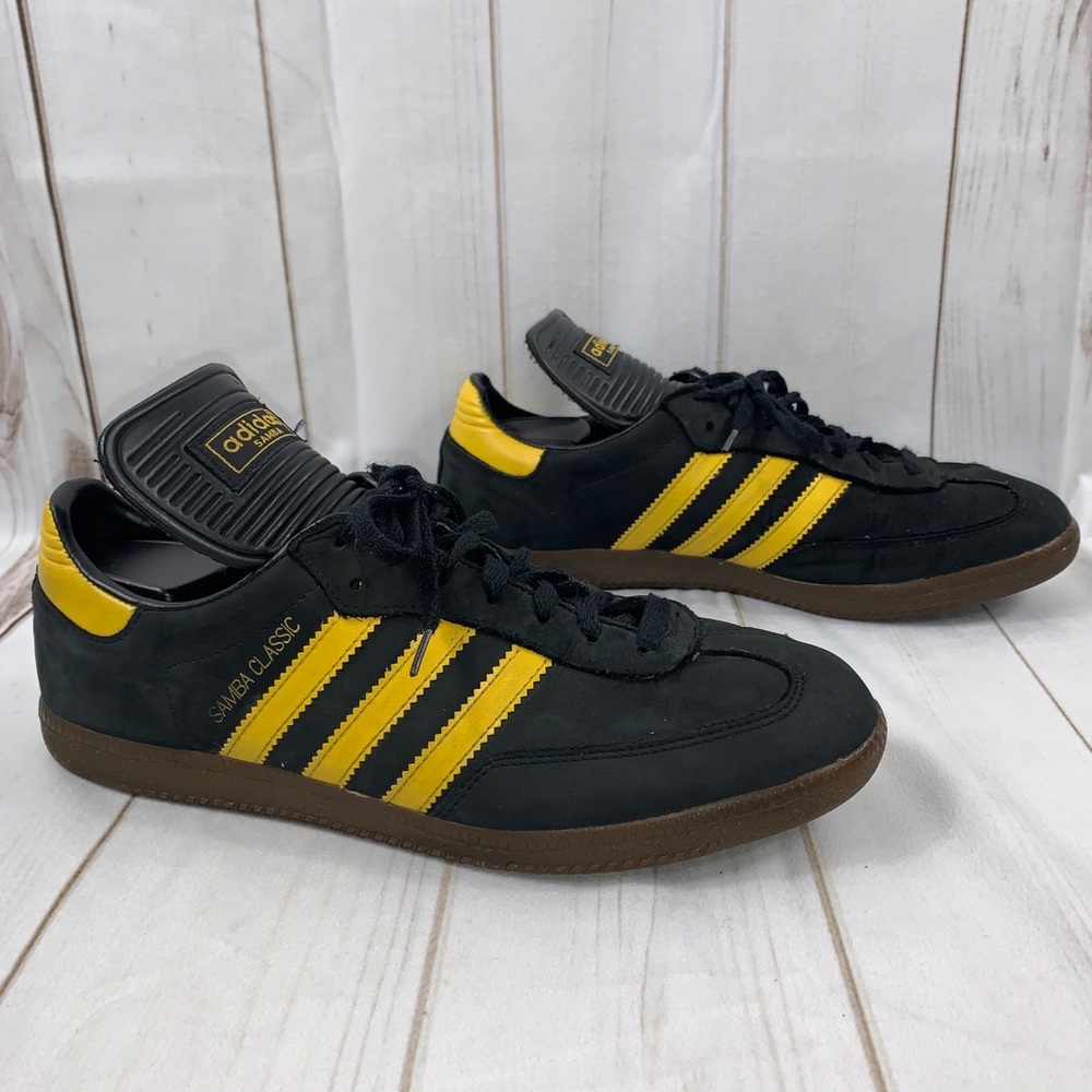Adidas Black, Yellow  Samba Classic Mens Shoes, Size 11.5
